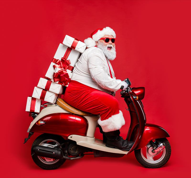 Tomten p&aring; moped